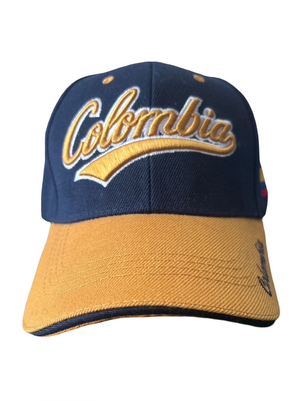 Colombia Embroidered Navy Yellow Baseball Cap Sombrero Colombiano Souvenir